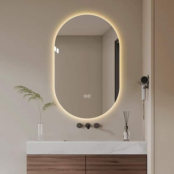 SUNRINX 48 in. x 30 in. Frameless Capsule LED Bathroom Vanity