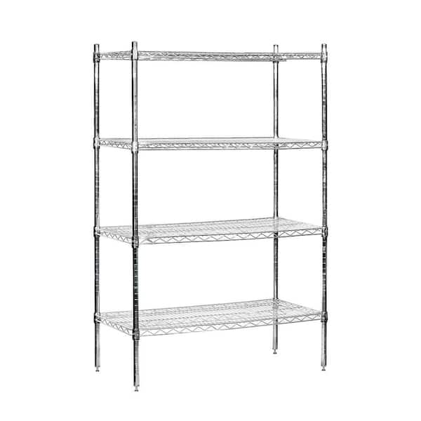 Salsbury Industries Chrome 3-Tier Wire Shelving Unit (36 in. W x 63 in. H x 18 in. D)