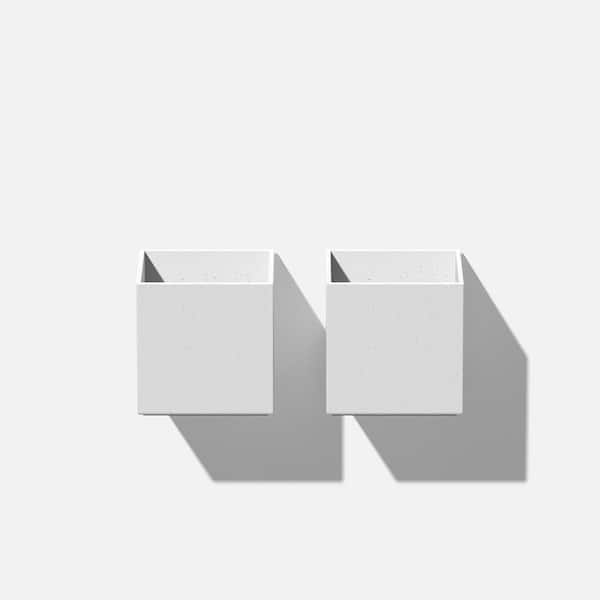 Veradek Geo Cube 5 in. White Plastic Hanging Planter (2-Pack)