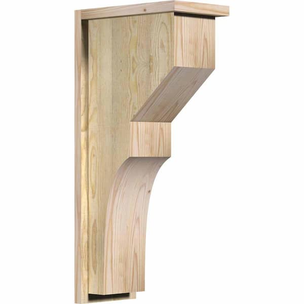 Ekena Millwork 8 in. x 14 in. x 30 in. Monterey Rough Sawn Douglas Fir Corbel with Backplate