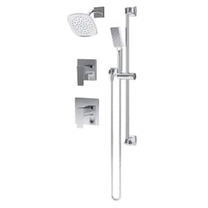 Verity Wall Mounted 2-Handle Shower Faucet Trim Kit with Hand Spray - 1.5 GPM (Valve Not Included)