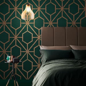 Rinku Green and Copper Removable Wallpaper
