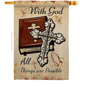 28 in. x 40 in. Things are Possible Religious House Flag Double-Sided Decorative Vertical Flags