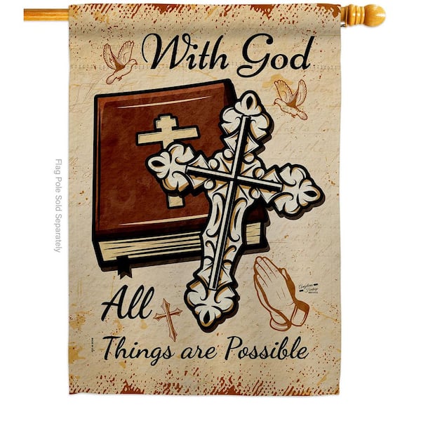 Angeleno Heritage MADE AND DESIGNED LOS ANGELES CALIFORNIA 28 in. x 40 in. Things are Possible Religious House Flag Double-Sided Decorative Vertical Flags