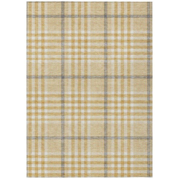 Chantille Machine Washable Indoor/Outdoor Abstract ACN1054 Gold 3 ft. x 5 ft. Area Rug