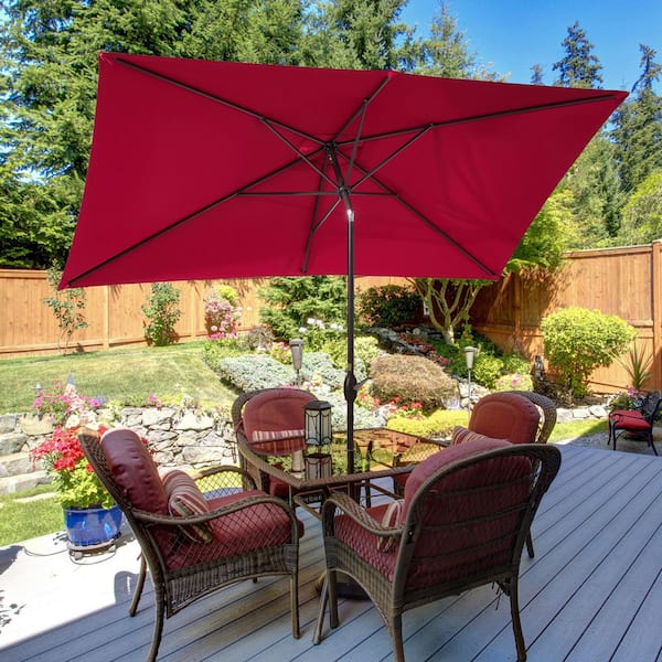 SANLUCE 10 x 6.5 ft. Rectangular Patio Umbrella with UV Protection ...
