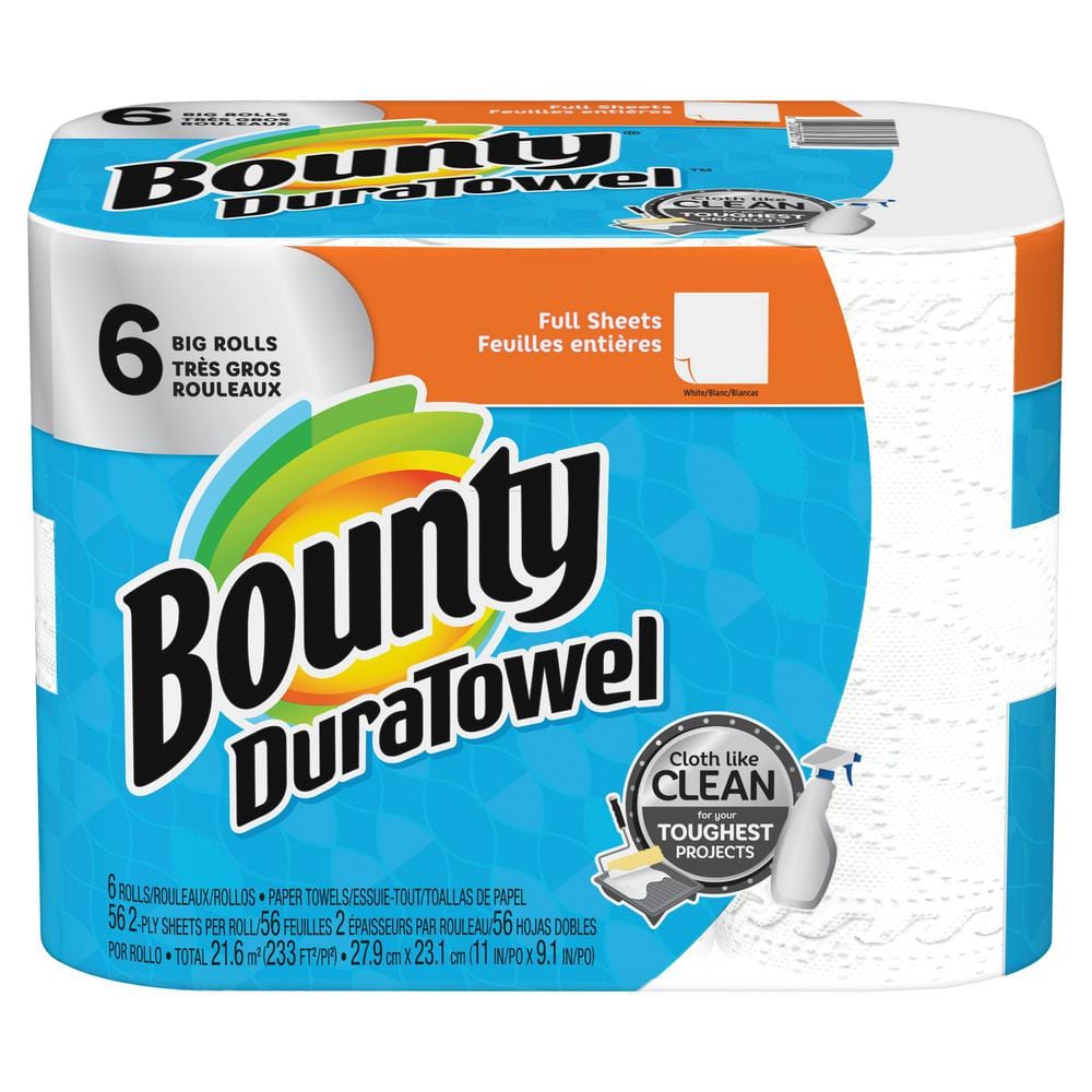 Reviews for Bounty DuraTowel 2-Ply White Paper Towels (6 Big Rolls) | Pg 4  - The Home Depot, image size:1000x1000