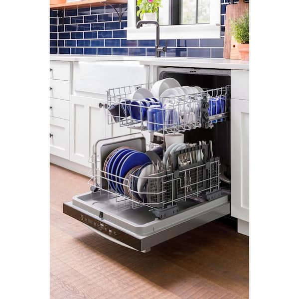 GE Appliances 24 Built-In Bar Handle Dishwasher with 50 dBA in