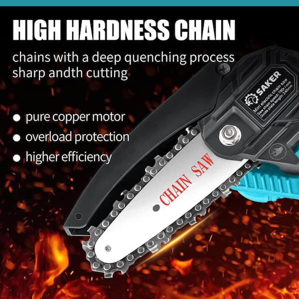 Mini Chainsaw 6 Inch Cordless, Handheld Chainsaw Battery Powered, Electric  Chain Saw with 2 Batteries & Charger, Small Rechargeable Chain Saws Battery