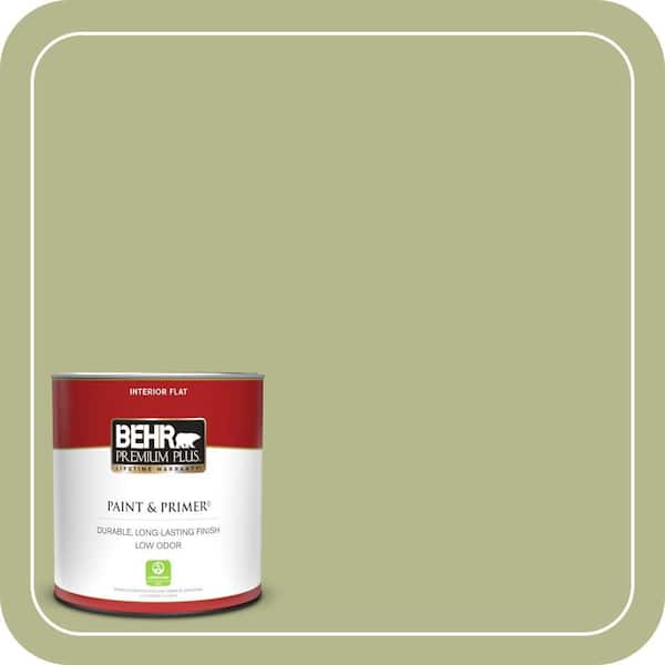 BEHR PREMIUM PLUS 1 qt. Home Decorators Collection #HDC-SP14-1 Secret Glade Flat Low Odor Interior Paint & Primer
