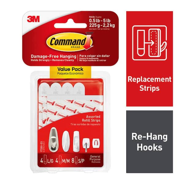 Command Small Clear Refill Strips Damage Hanging 1 Pound 16 Each for sale online 