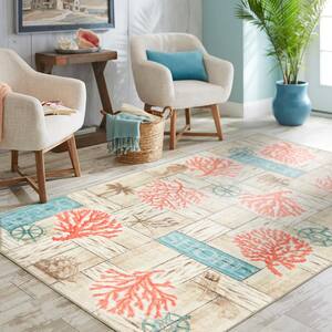 Coral Azul Multi 5 ft. x 8 ft. Area Rug