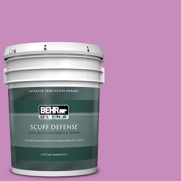 BEHR ULTRA 5 gal. #P110-4 Rock Star Pink Extra Durable Semi-Gloss Enamel Interior Paint & Primer