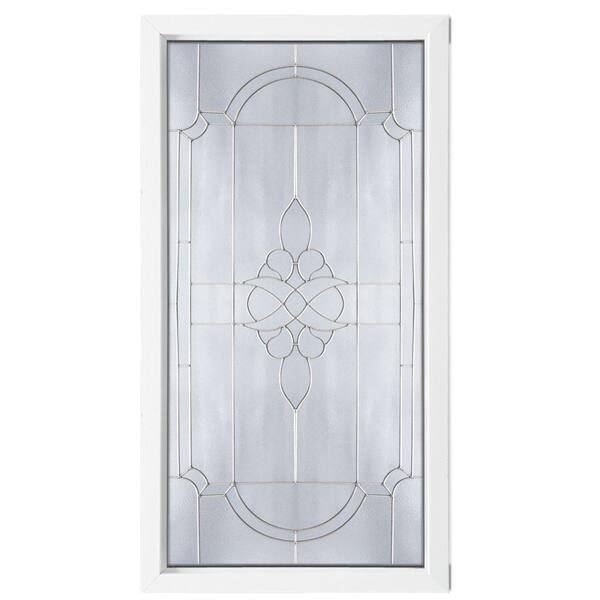 Unbranded Satin Nickel Caming Victorian PE Pattern Decorative Glass White Vinyl Fin Picture Window-DISCONTINUED