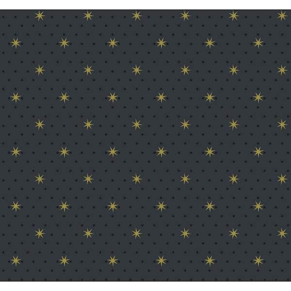 York Wallcoverings Stella Star Black Paper Strippable Roll (Covers 60.75 sq. ft.)