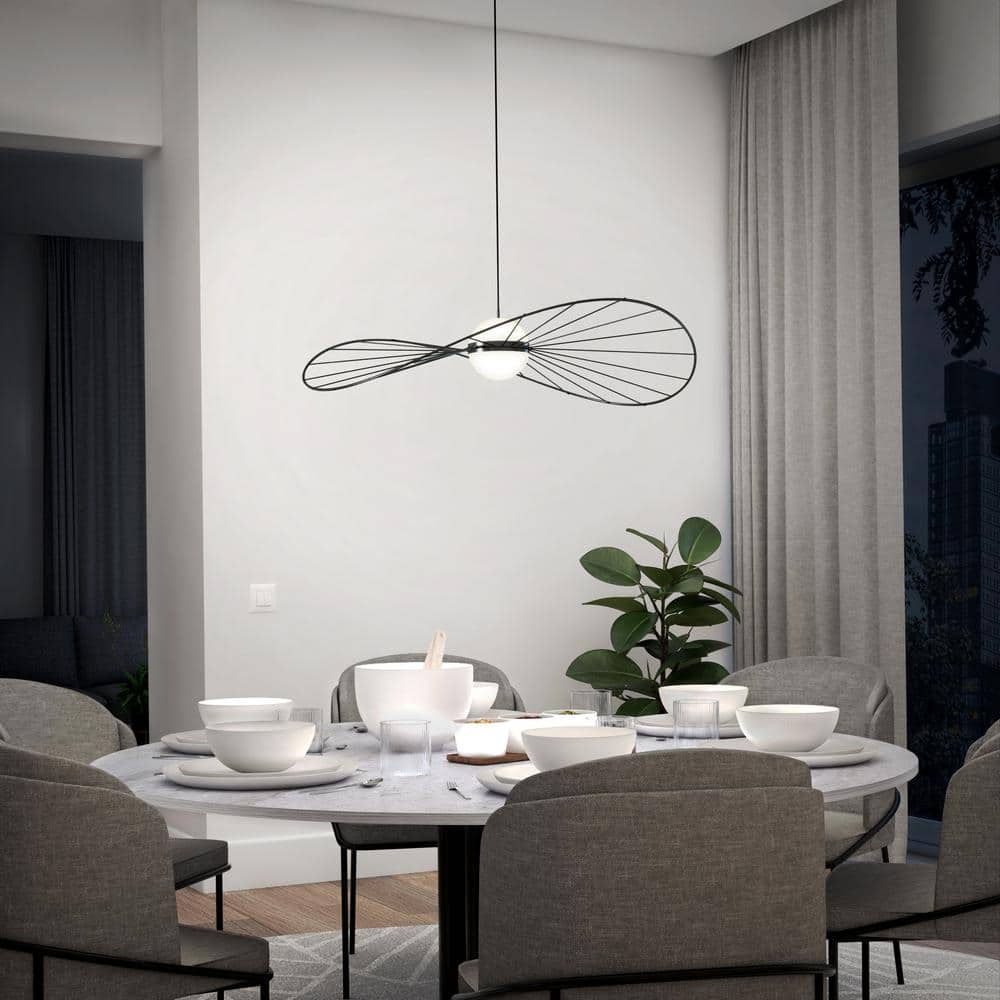Tolena 15-Watt 1 Light Black Modern 3 CCT Integrated LED Pendant Light Fixture for Dining Room or Kitchen price history on PriceWatchPro