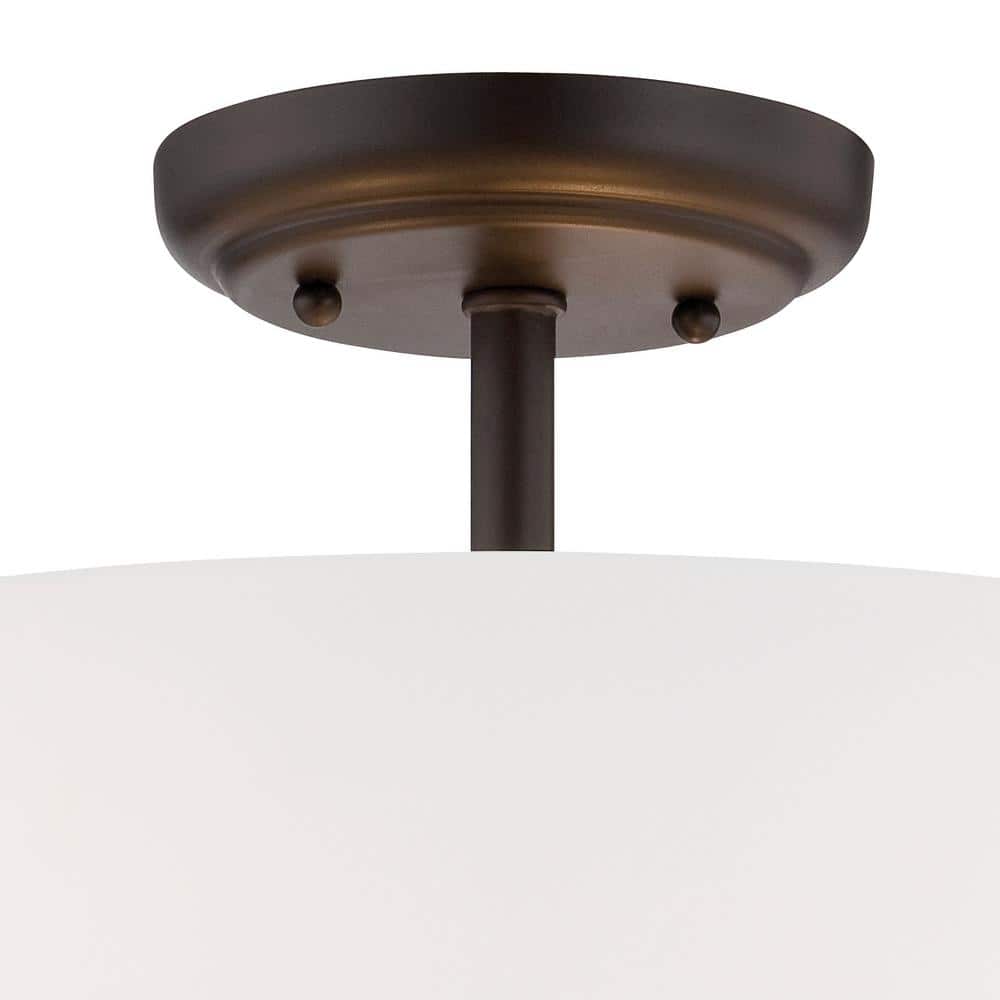 Darcy 16" Brushed Nickel and Opal Glass Semi-Flushmount Light