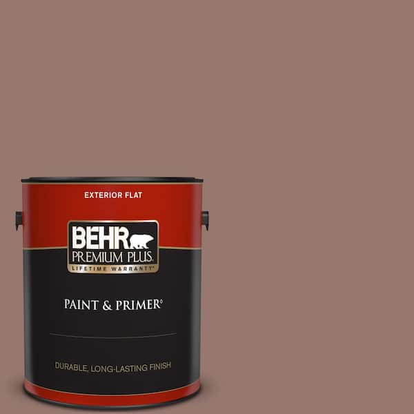 BEHR PREMIUM PLUS 1 gal. #N160-5 Chocolate Delight Flat Exterior Paint & Primer