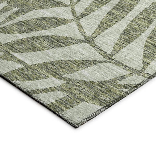 Yuma Green 3 ft. x 5 ft. Geometric Indoor/Outdoor Washable Area Rug