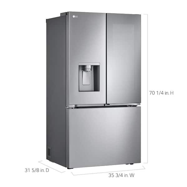 LG 27 cu. ft. Side by Side Smart Refrigerator w/ InstaView and Craft Ice in  PrintProof Stainless Steel LRSOS2706S - The Home Depot