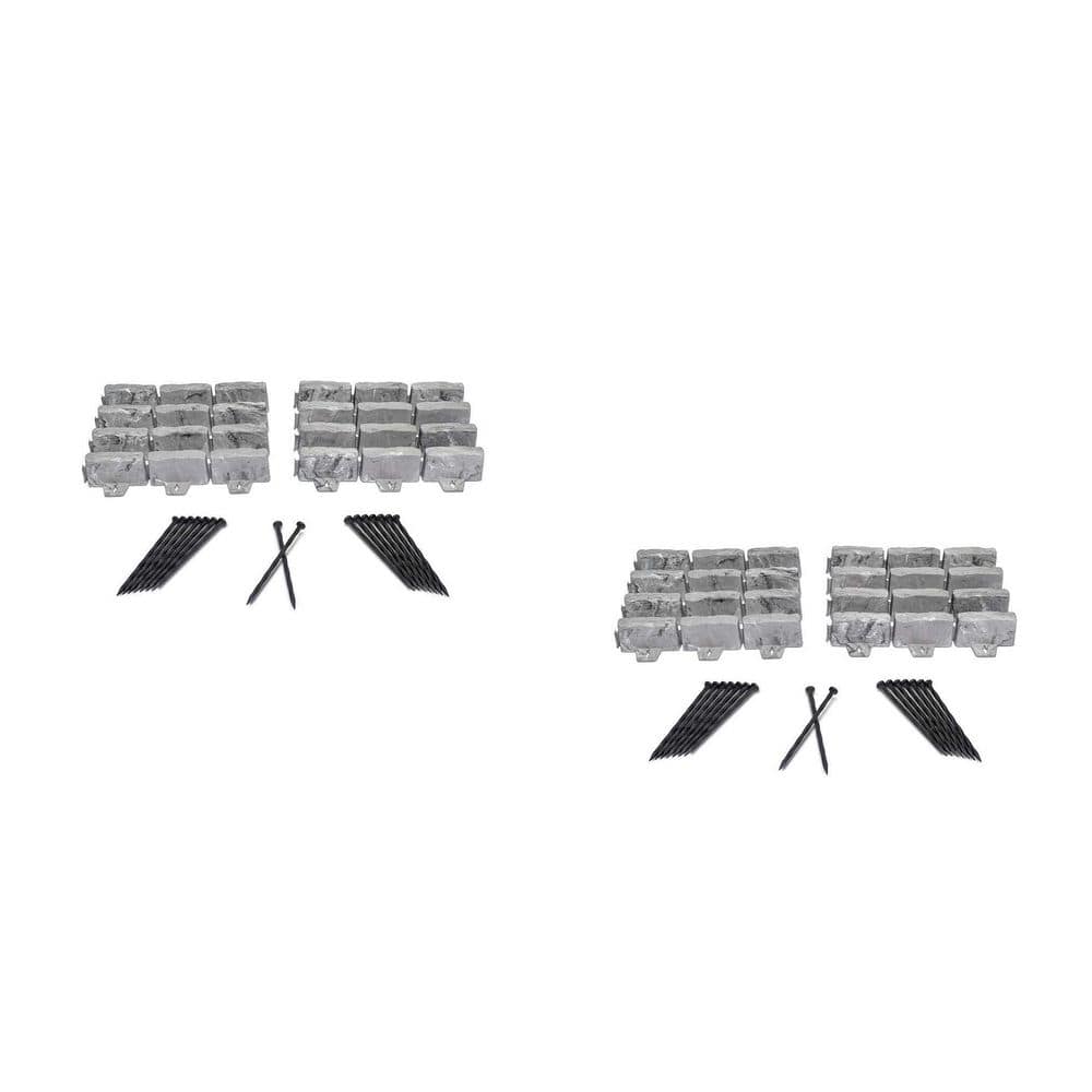 10 ft. L x 2.7 in. H Decorative Faux Stone Dark Gray Plastic No Dig Landscape Edging Kit (2-Pack) price history on PriceWatchPro