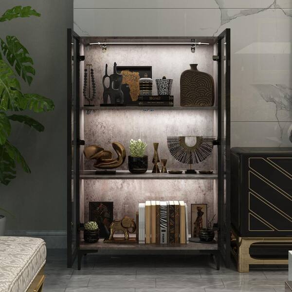 FUFU&GAGA 63 in. Tall White Wood 3-Shelf Bookcase Bookshelf