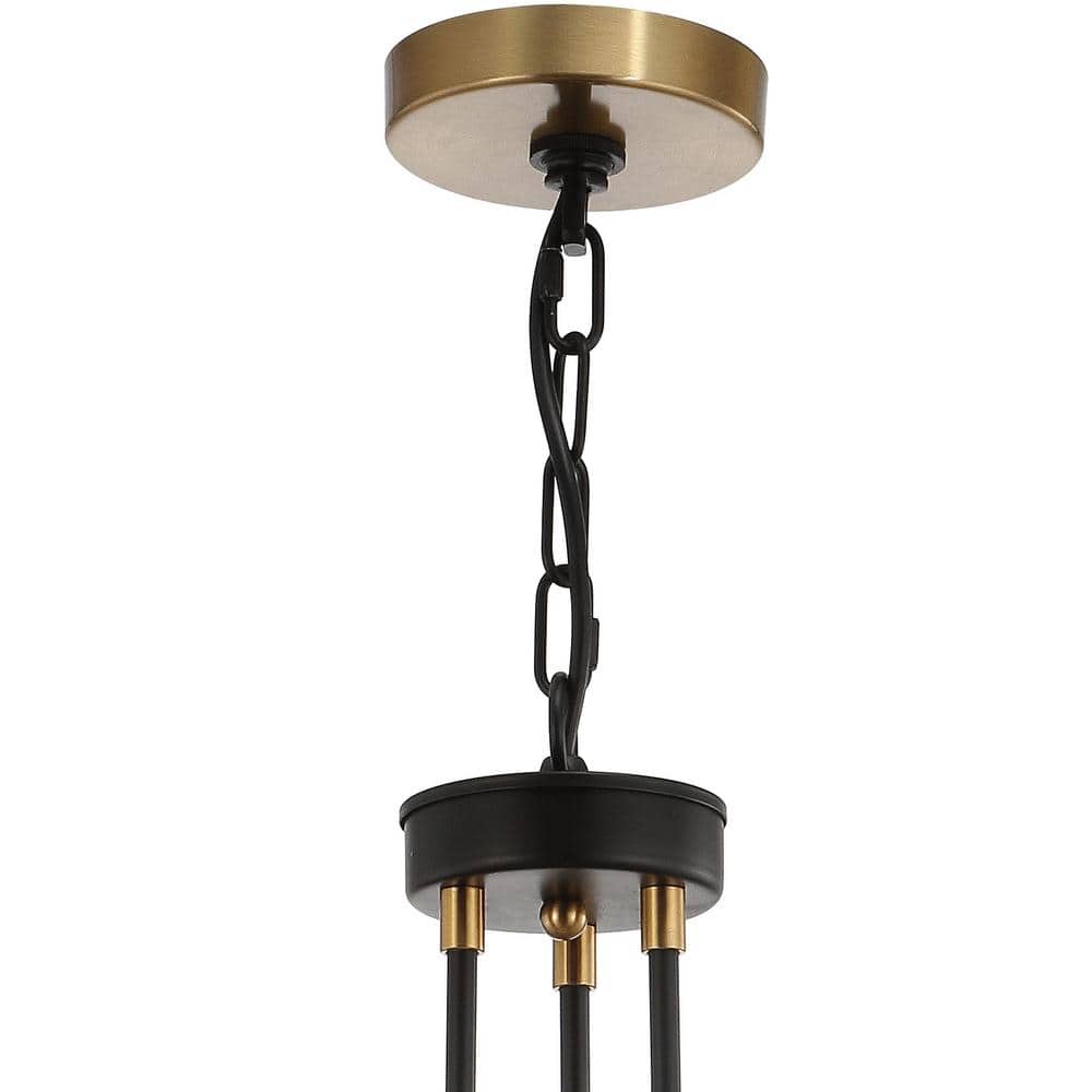 Middleton 20" Black/Brass Gold Metal LED Sputnik Chandelier