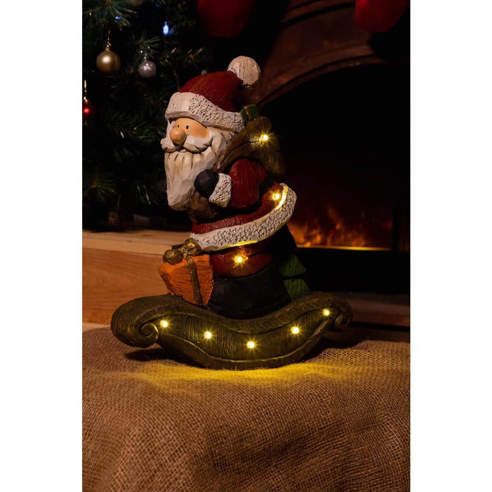 16 in. Christmas Santa Light Up Statue Decor with Timer