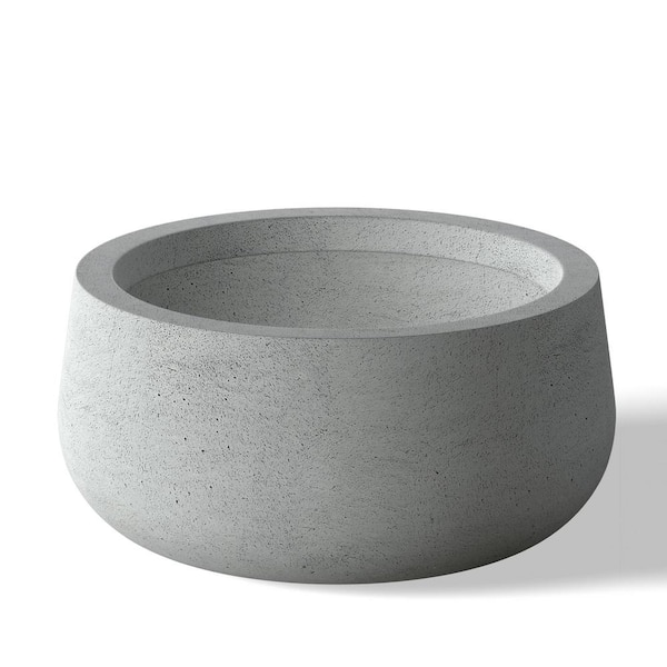 Lightweight 11.5 in. x 6 in. Stone Finish Extra Large Tall Round Concrete Plant Pot/Planter for Indoor and Outdoor