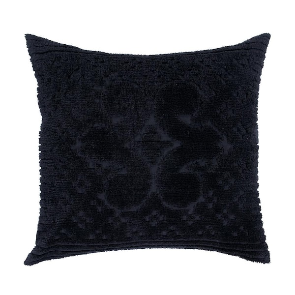 Better Trends Ashton Collection Black in Medallion Design Euro 100% Cotton Tufted Chenille Sham