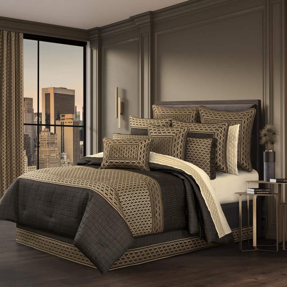 QUEEN STREET NEW YORK Melbourne Brown Polyester Queen 4-Piece