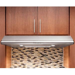 30 in. Under Cabinet Convertible Range Hood with Push Buttons in Stainless Steel
