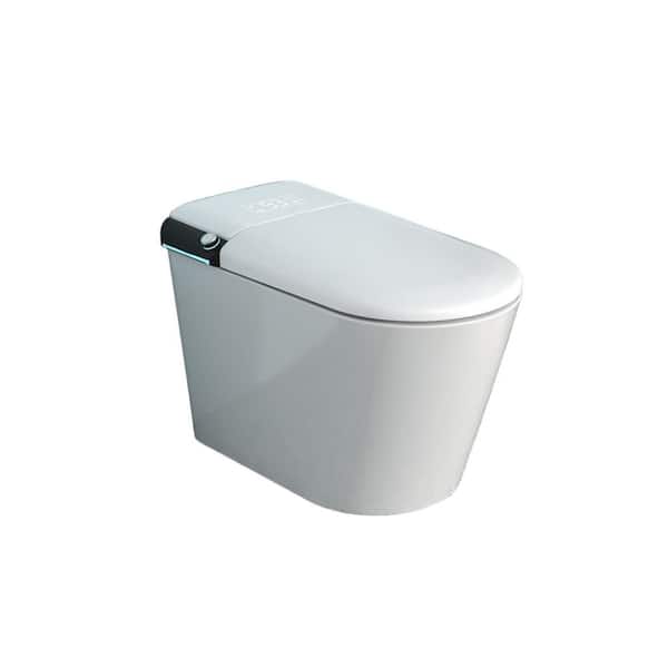 1.28 GPF Single-flush Elongated Smart Toilet with Heated Bidet Seat, Auto Open and Close, Auto Flush, LED Display, White