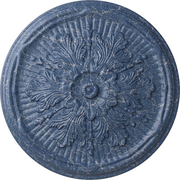 Ekena Millwork 21 in. x 2 in. Luton Urethane Ceiling Medallion (Fits Canopies upto 3-1/2 in.), Americana Crackle