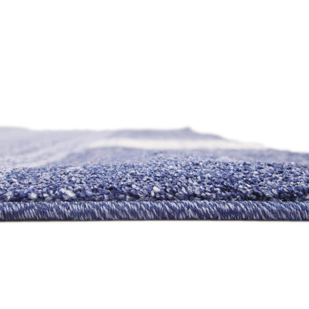 Light Blue Tufted Rectangular Synthetic Area Rug 7' x 10'