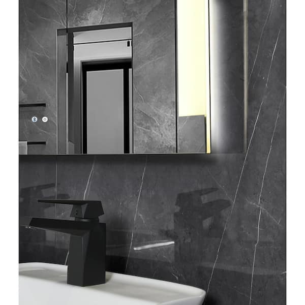 Vanity Art Honfleur 60 in. W x 28 in. H Large Frameless Rectangular LED Wall Mounted Bathroom Vanity Mirror in Clear