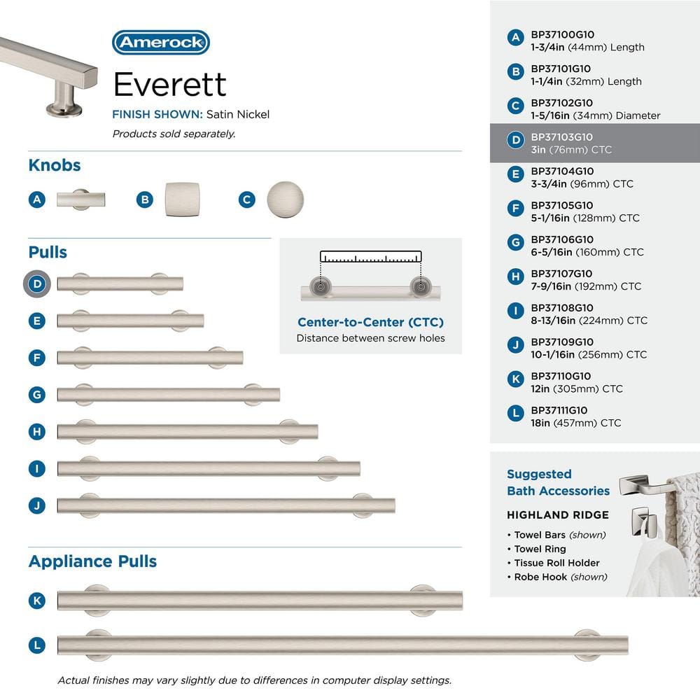 Satin Nickel 3-Inch Modern Cabinet Drawer Pull