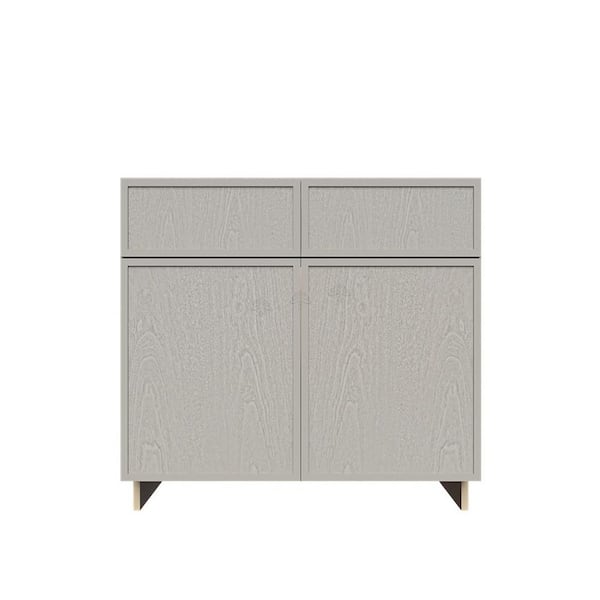 Slim Shaker Assembled 42 in. W x 34.5 in. H x 24 in. D Base Kitchen Cabinet in Gray