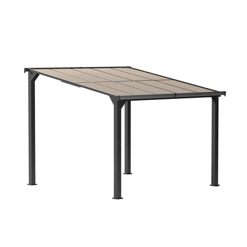 Mondawe 10 ft. x 10 ft. Outdoor Sloped Polycarbonate Roof Gray