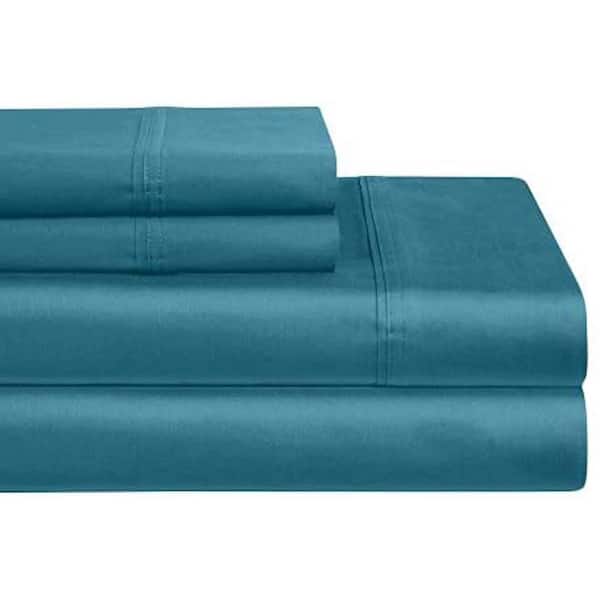 Unbranded Luxurious Collection Teal 1000-Thread Count 100% Cotton Twin Sheet Set