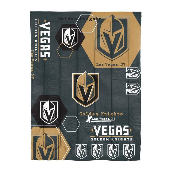 Unbranded Golden Knights Hexagon 2-Piece Twin Size Multi Colored Polyester Comforter Set