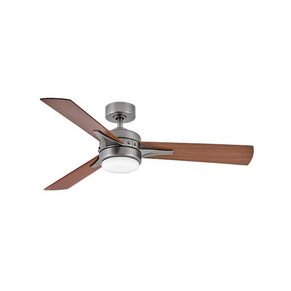 HINKLEY - Ventus 52 in. Integrated LED Indoor Pewter Ceiling Fan with Wall Switch