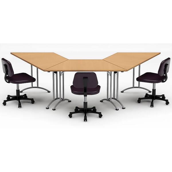 TeamWORK Tables 3-Piece Natural Beech Conference Tables Meeting Tables Seminar Tables Compact Space Maximum Collaboration