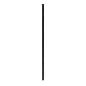 Athens 2-in x 2-in x 7-ft Gloss Black Aluminum Pressed Spear Fence End Post