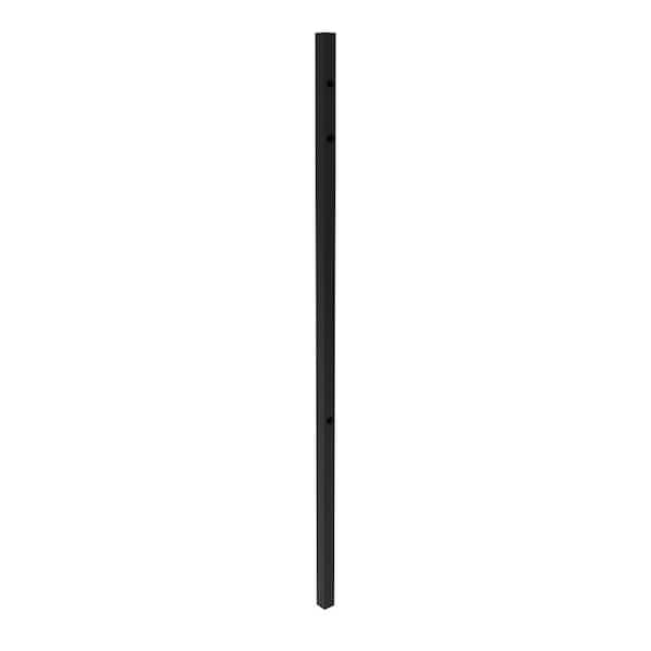 Unbranded Athens 2-in x 2-in x 7-ft Gloss Black Aluminum Pressed Spear Fence End Post