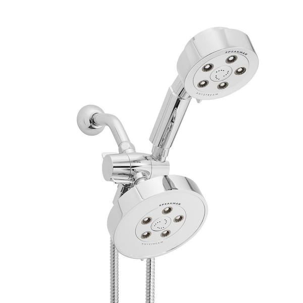 Speakman Neo Anystream 3-Spray Patterns with 2.5 GPM 5.5 in. and 4 in. Wall Mount Dual Shower Heads in Chrome
