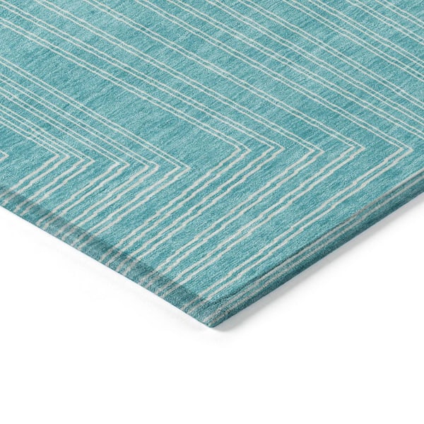 Chantille Machine Washable Indoor/Outdoor Abstract ACN1045 Turquoise 2 ft. 6 in. x 3 ft. 10 in. Area Rug