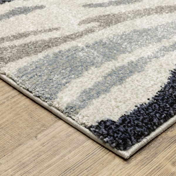 Gia 2 ft. x 7 ft. Blue/Beige Abstract Area Rug