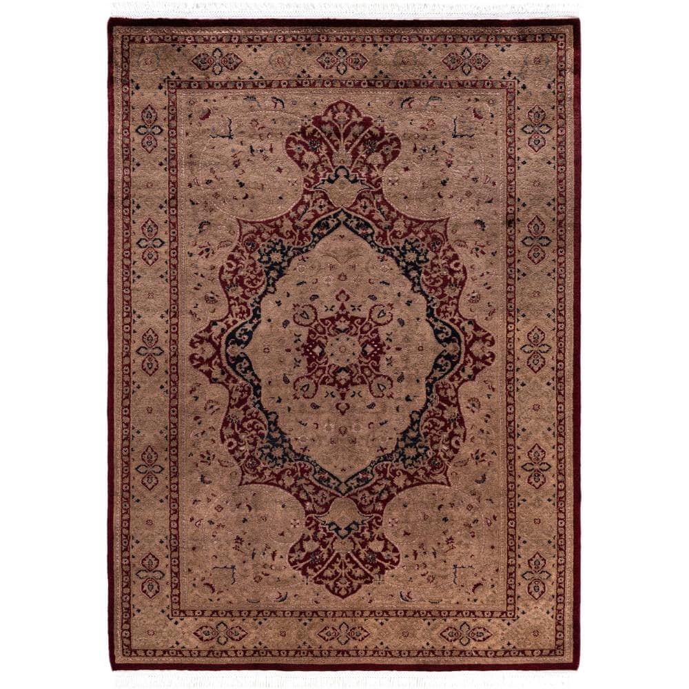 Fine Vibrance Brown 5 X 8 Hand Knotted Wool Indoor Area Rug price history on PriceWatchPro