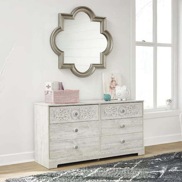 ashley furniture grey dresser Lettner Light Gray 7 Drawer An additional feature includes a concealed pull Frandern - Gray - Six